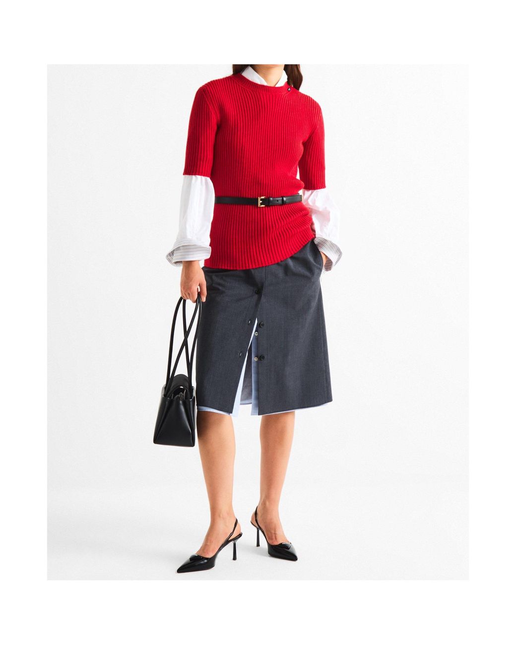 Prada Blue Midi Skirt