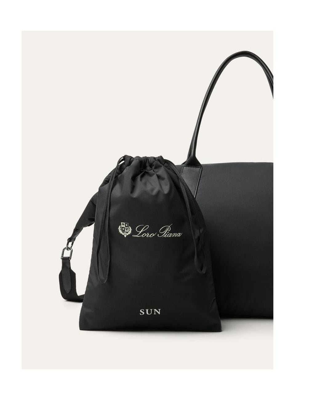 Loro Piana Black Wind Duffle Bag for men