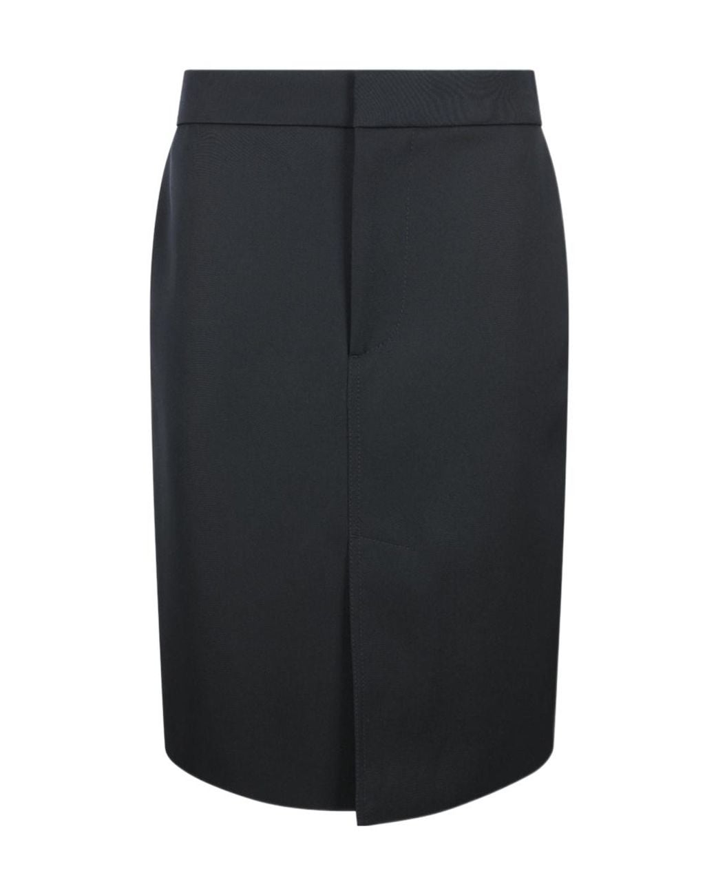 Bottega Veneta Black Slit Detailed Midi Skirt