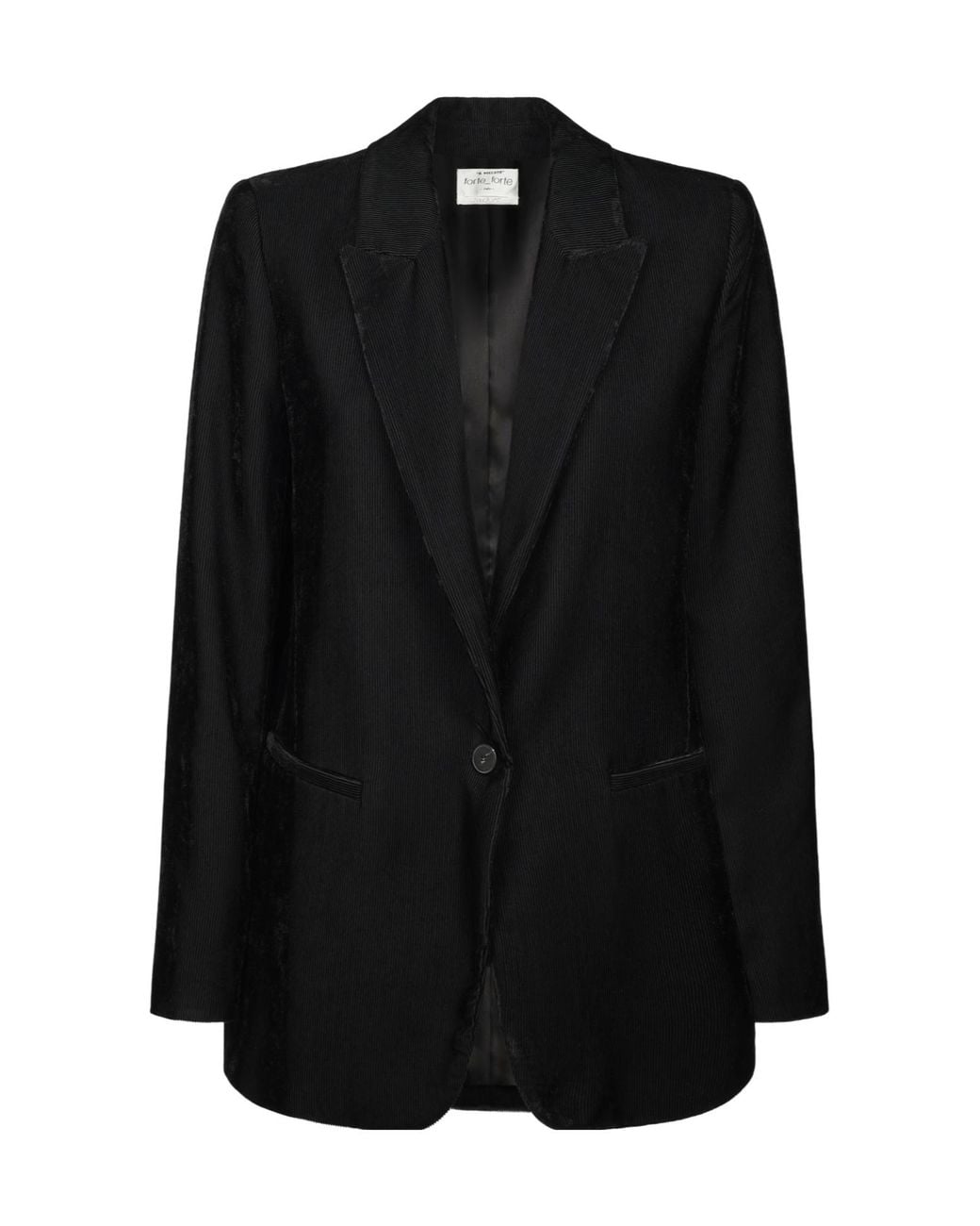 Forte_forte Black Single-Breasted Corduroy Blazer