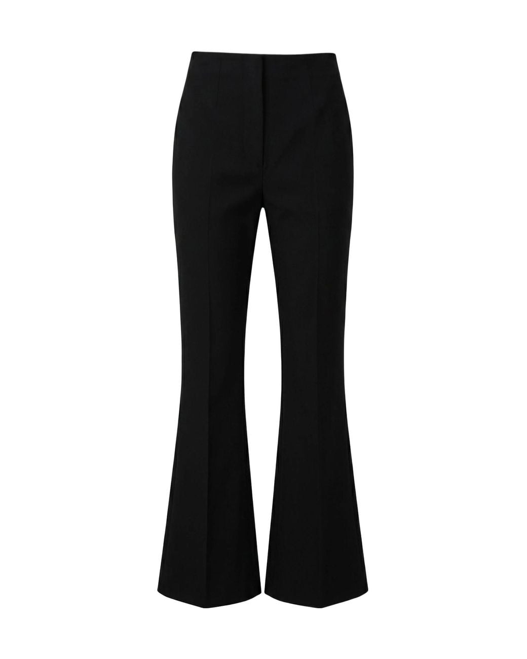 Sportmax Black Minimal Wool Flared Trousers