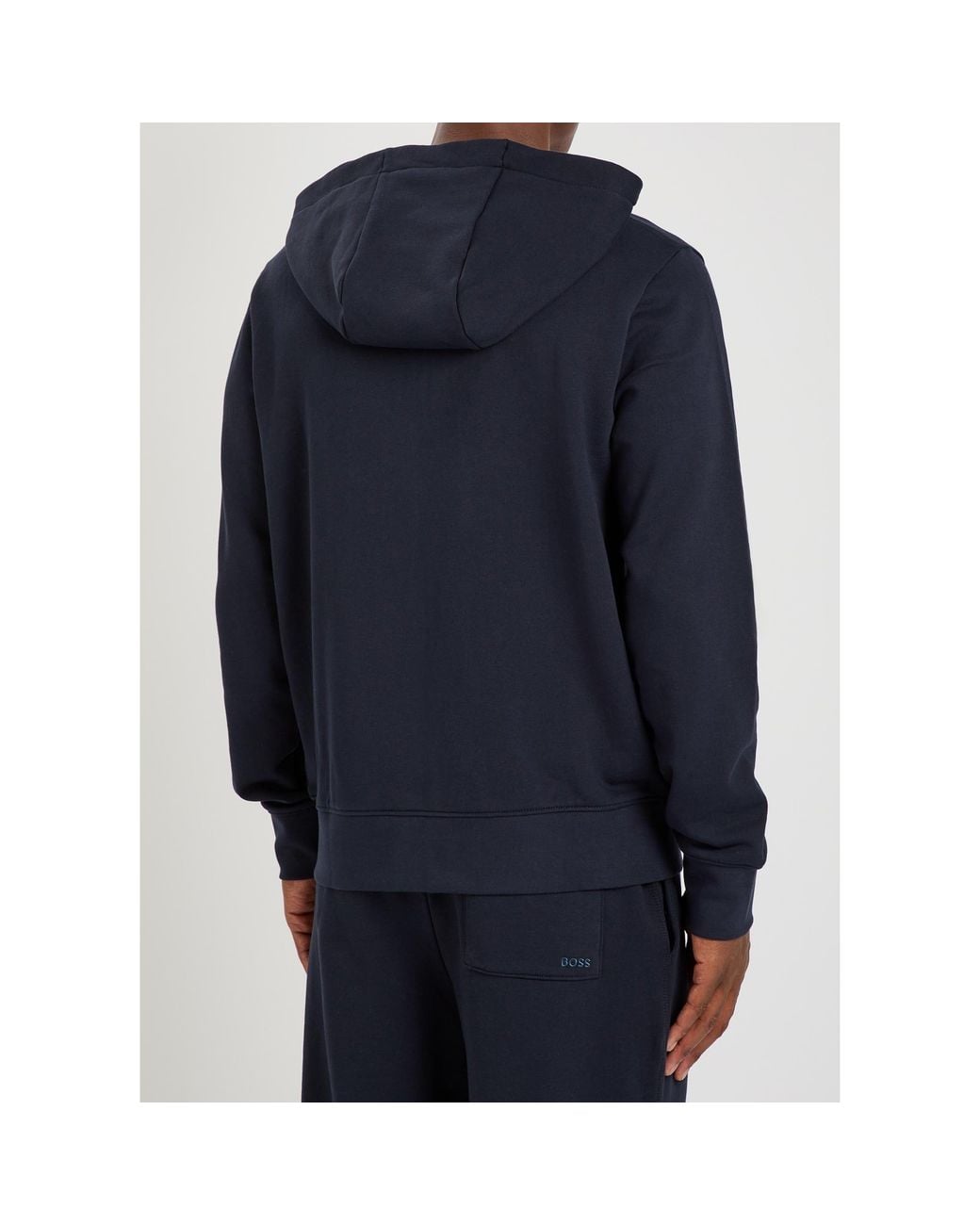 Boss Blue Spence Cotton Zip Hoodie for men