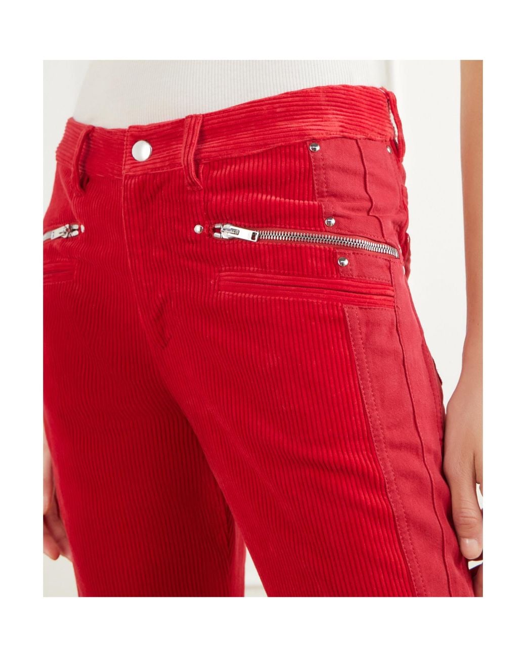 Isabel Marant Red Straight-Leg Casual Trousers