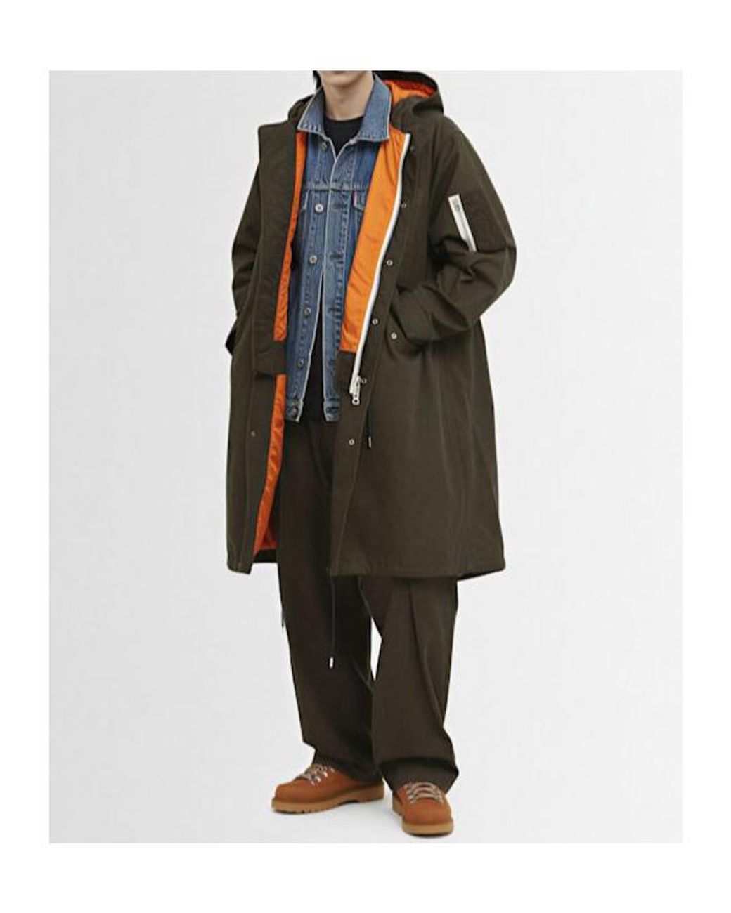 Sacai Green Ripstop Coat for men