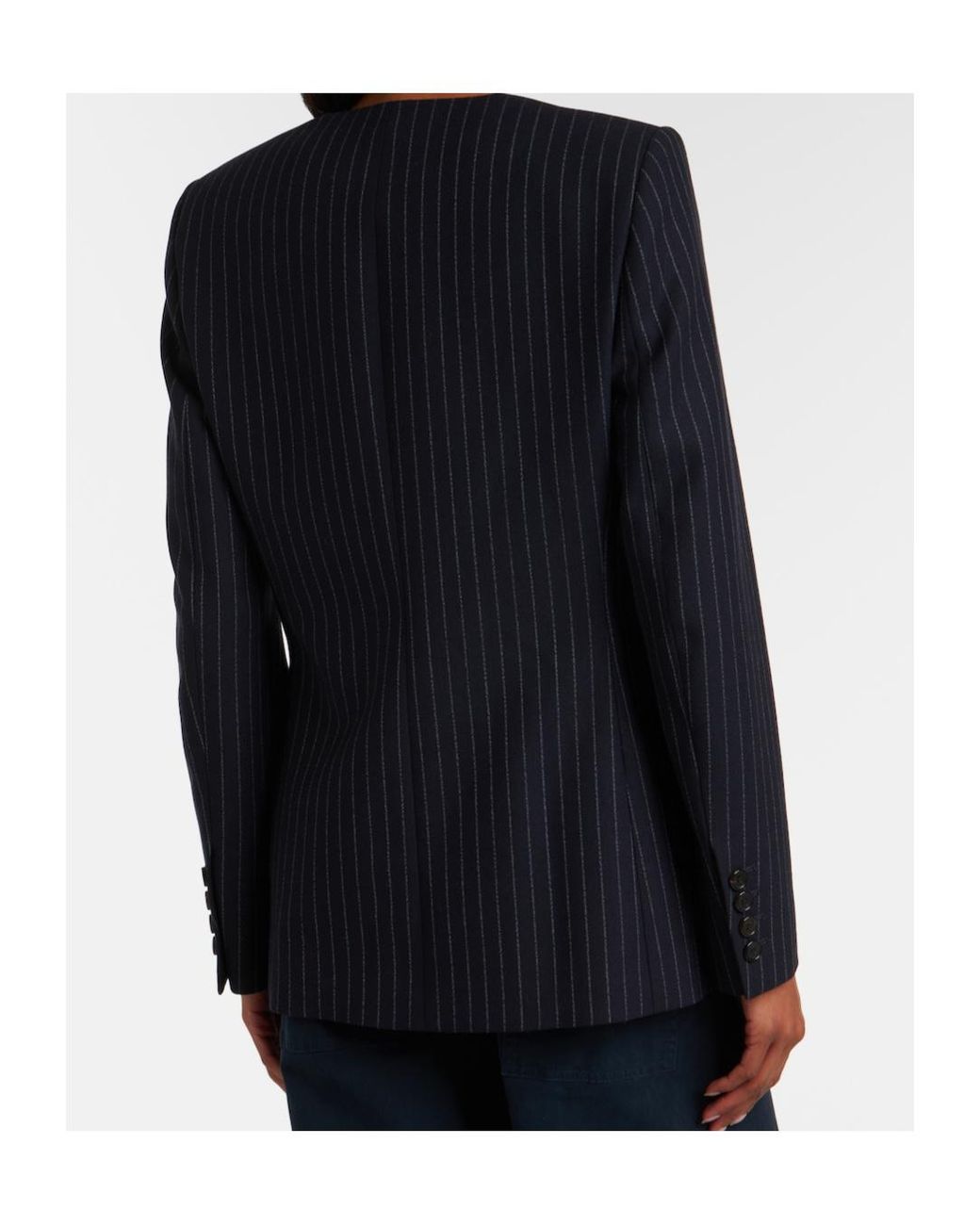 Nili Lotan Blue Pinstripe Wool Jacket