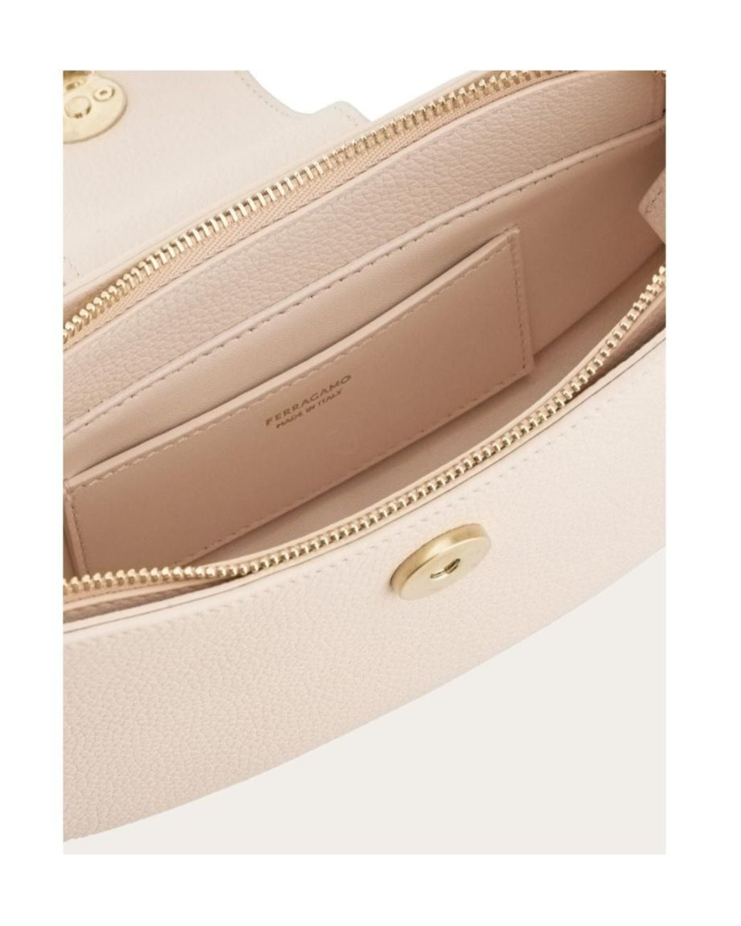 Ferragamo White Ferragamo Double Gancini Mini Bag