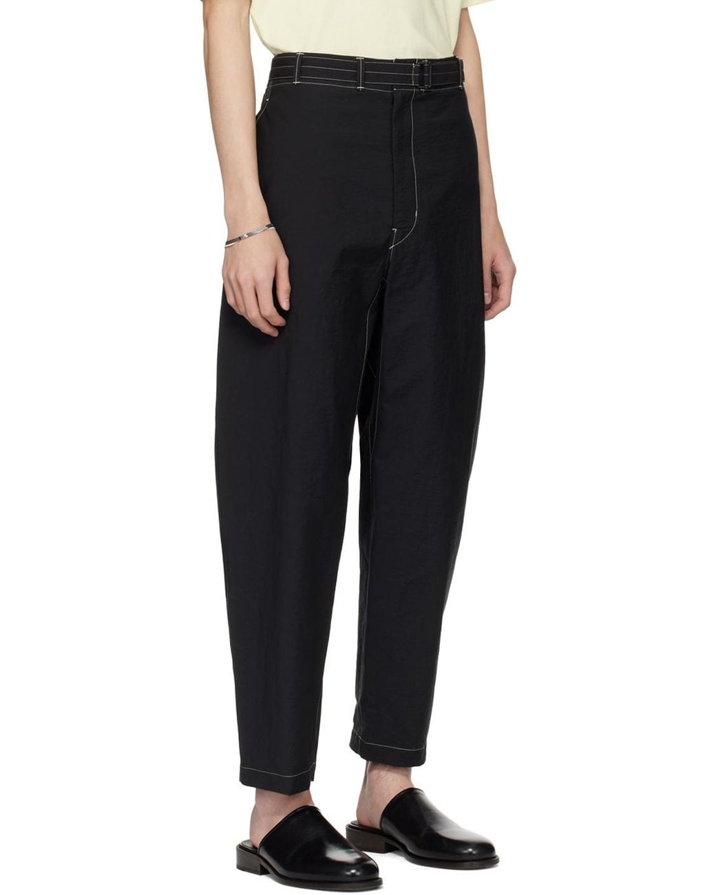 Lemaire Black Belted Cargo Pants for men