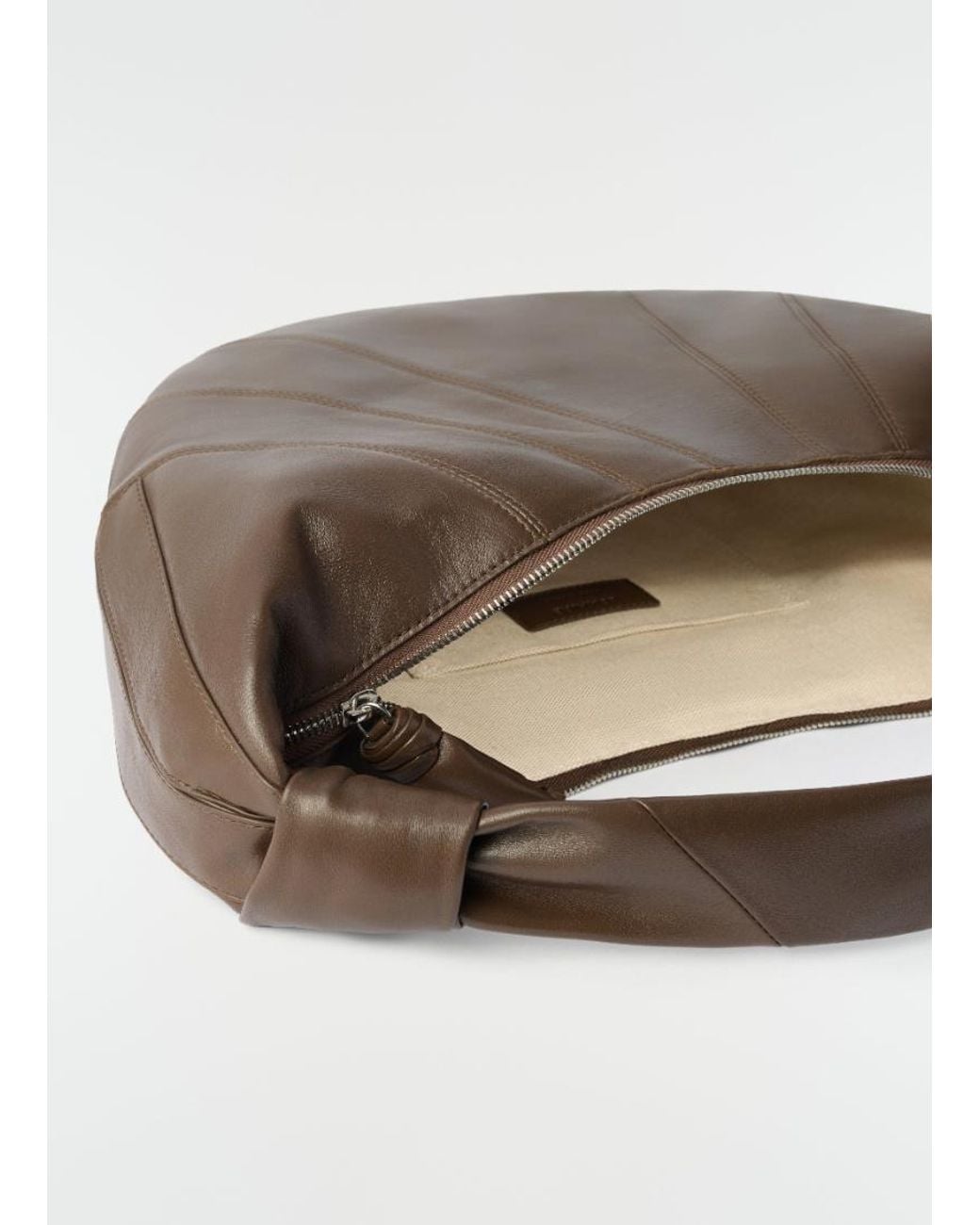 Lemaire Brown Fortune Croissant Zipped Shoulder Bag for men