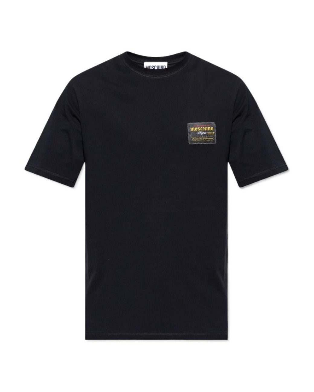 Moschino Black Item O-Neck Short-Sleeved T-Shirt for men