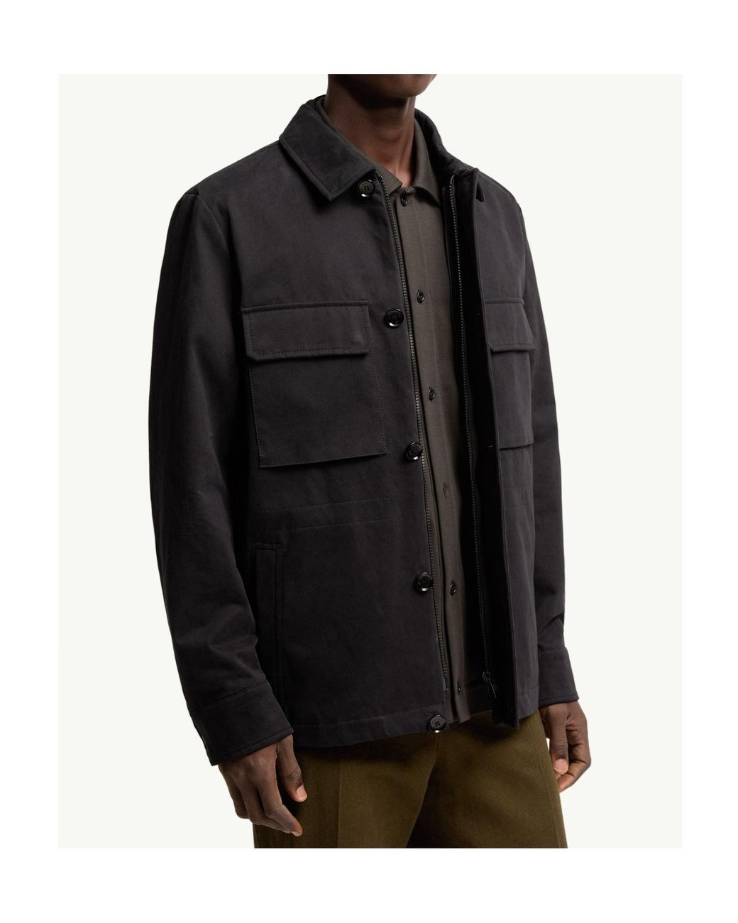 Moncler Black Thaldrik Cotton Field Jacket for men