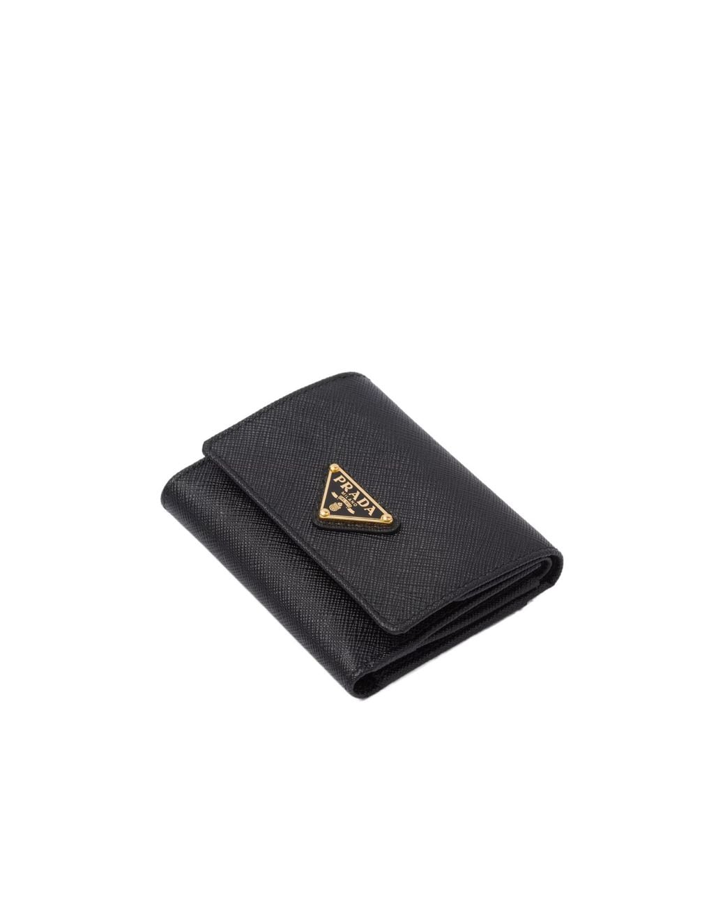 Prada Black Small Saffiano Leather Bifold Wallet