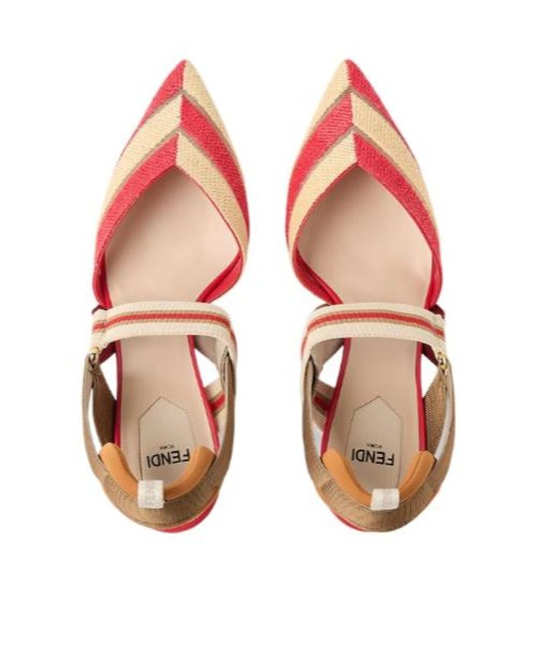 Fendi Pink Colibrì Chevron Slingback Pumps