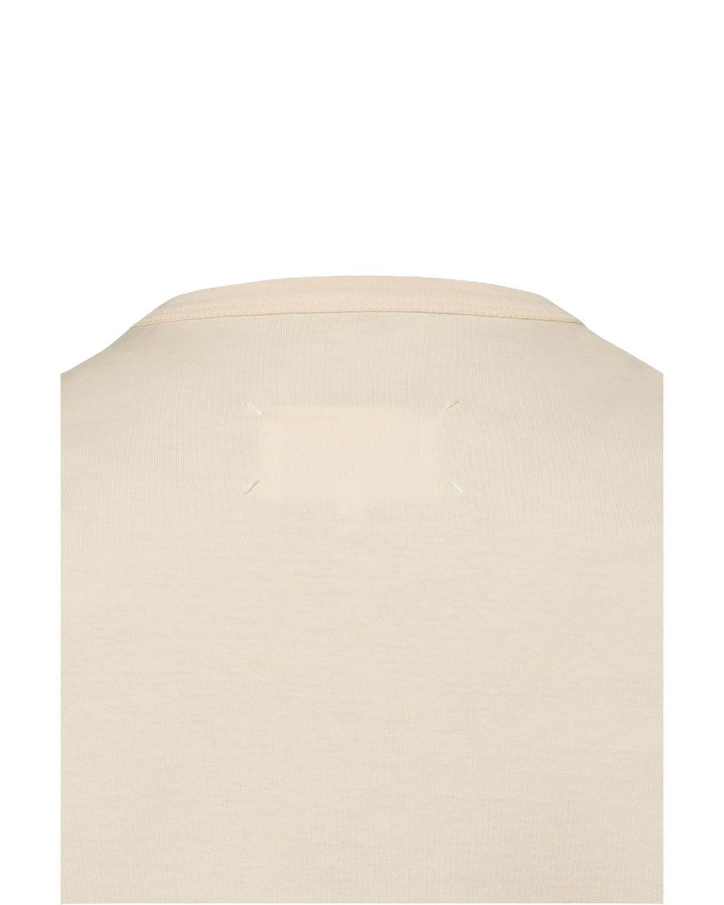 Maison Margiela White Logo Printed Crewneck T-Shirt for men