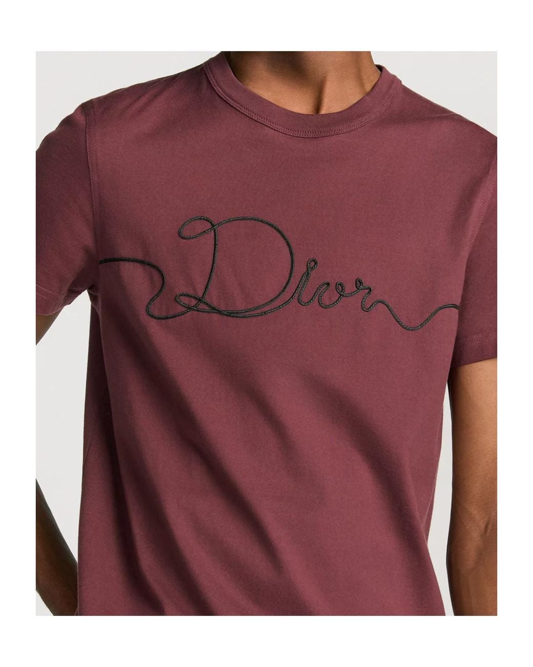 Dior Homme Ribbon Logo Detailed Crewneck T-Shirt in Red for Men | Lyst
