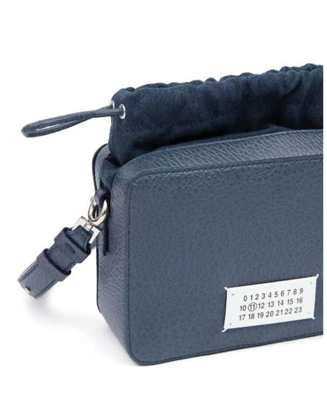 Maison Margiela Blue Panelled Drawstring Shoulder Bag for men