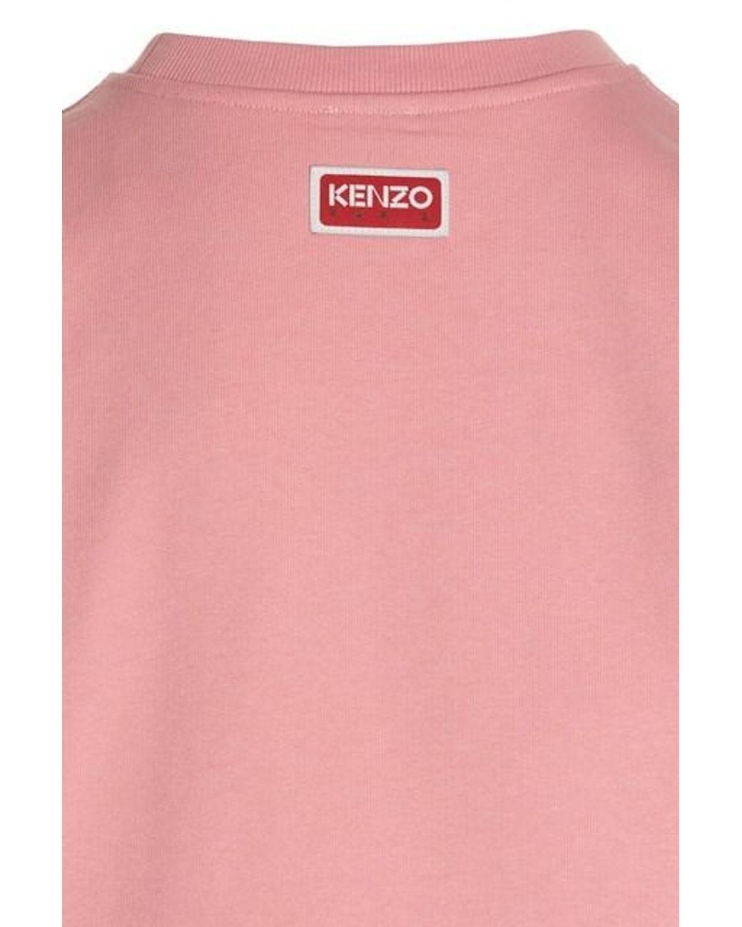 KENZO Pink Logo Printed Crewneck Sweatshirt