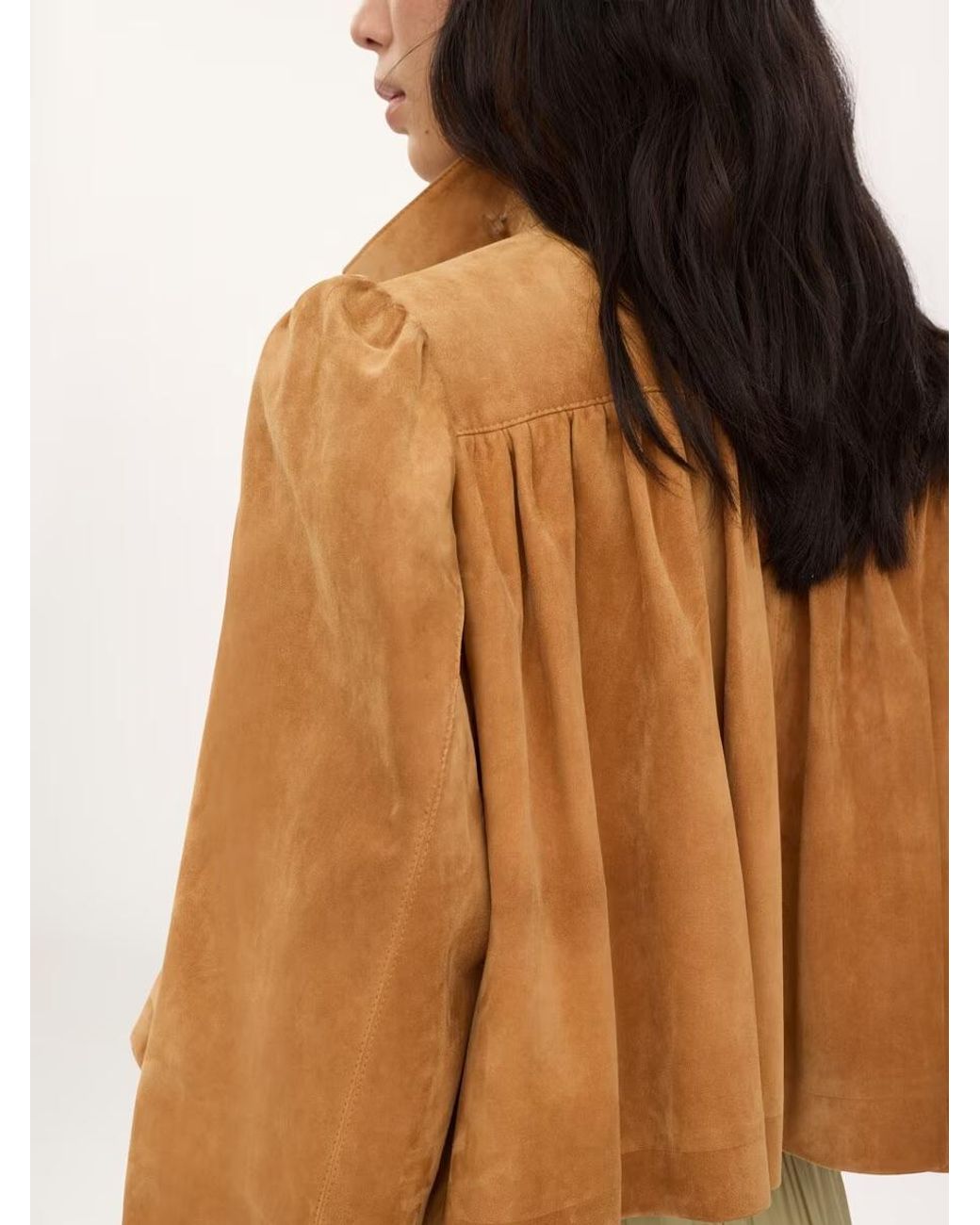 Chloé Brown Pleated Leather Jacket
