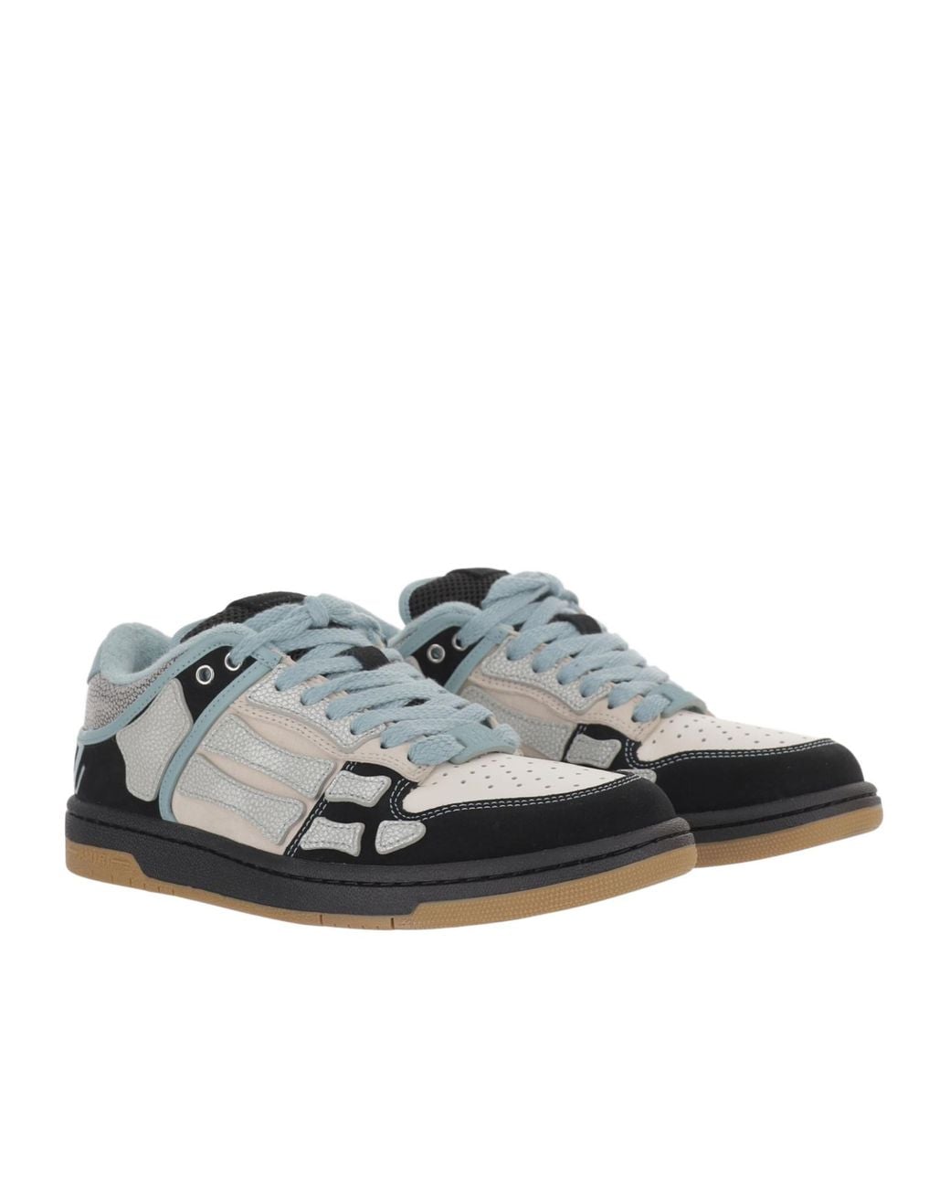 Amiri Gray Round Toe Lace-Up Sneakers for men