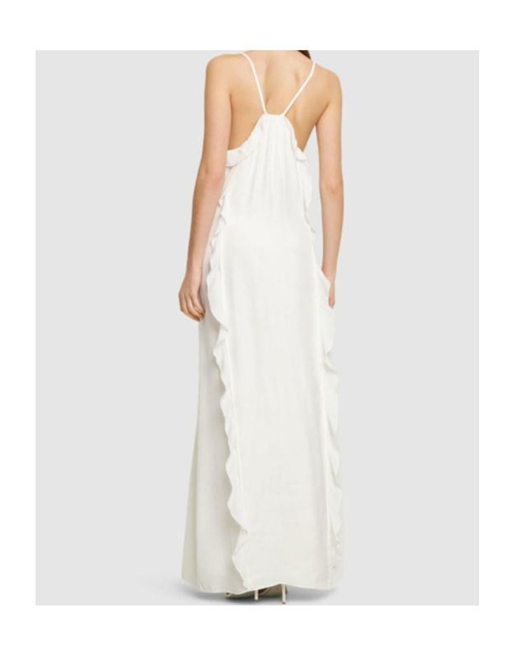 Jonathan Simkhai White Emily Pleated Maxi Slip Dress