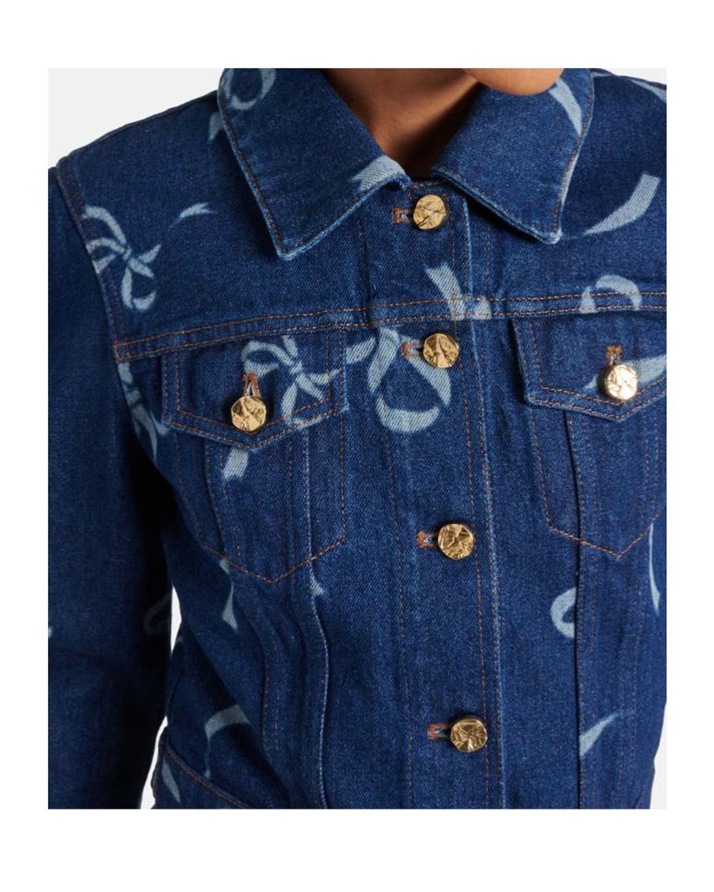 Nina Ricci Blue Printed Denim Jacket