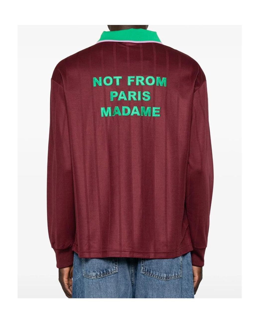 Drole de Monsieur Red Long-Sleeve Polo Shirt for men