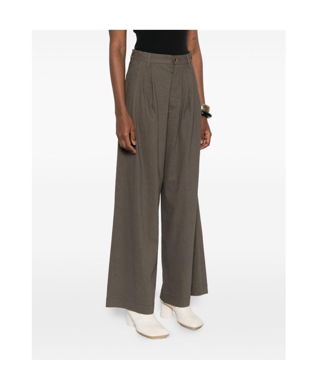 Uma Wang Gray Casual Pants With Belt Loops