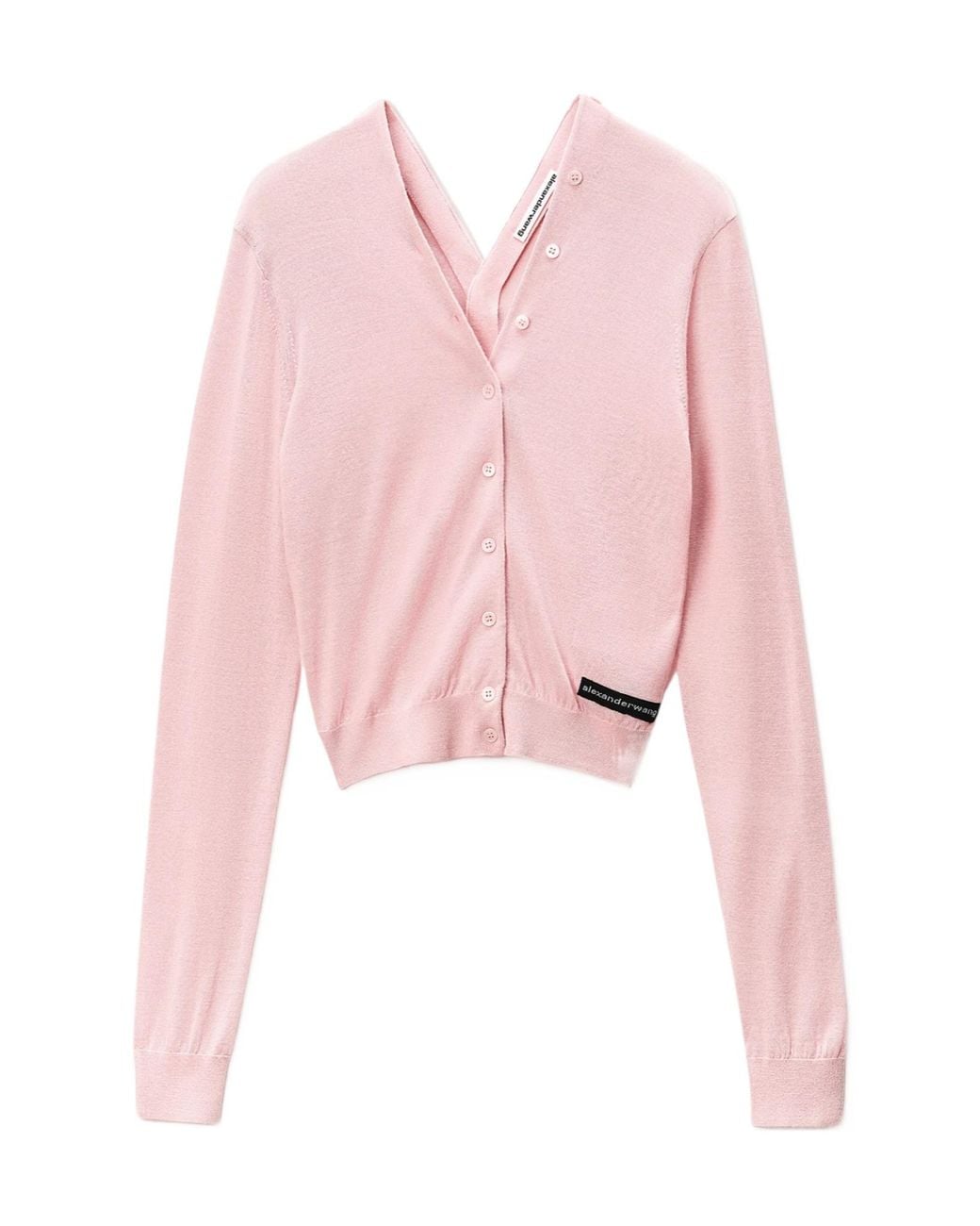 Alexander Wang Pink Button-Up V-Neck Cardigan