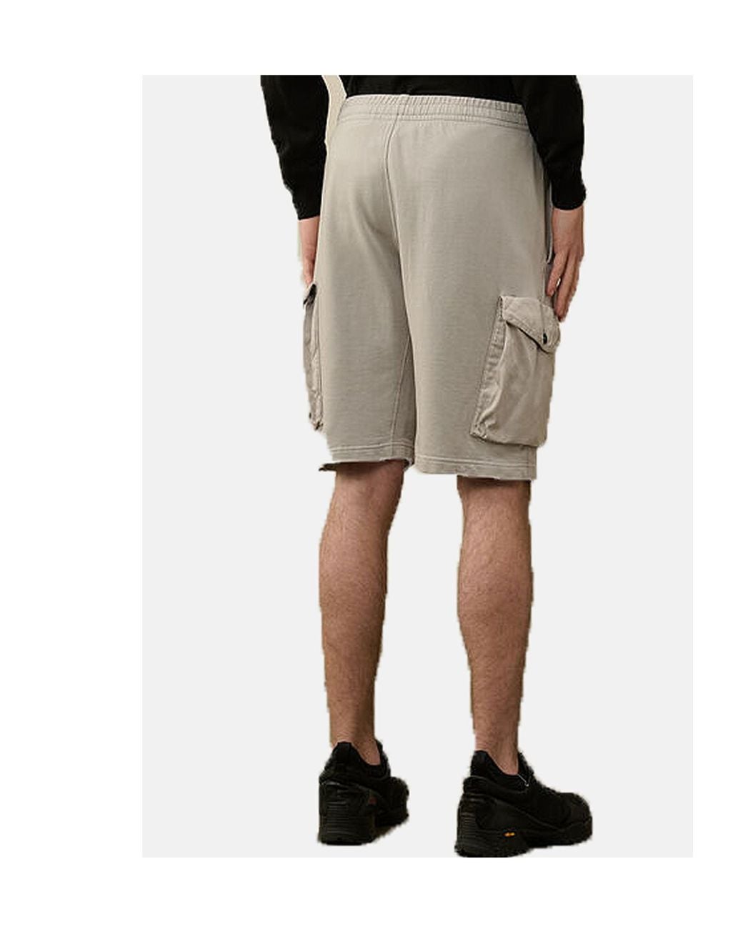 C P Company Gray Cargo Fleece Shorts for men