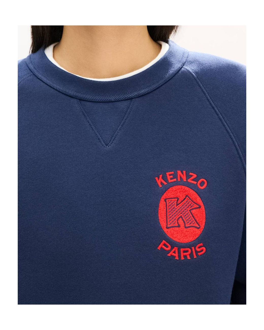 KENZO Blue Logo Detailed Crewneck Sweatshirt