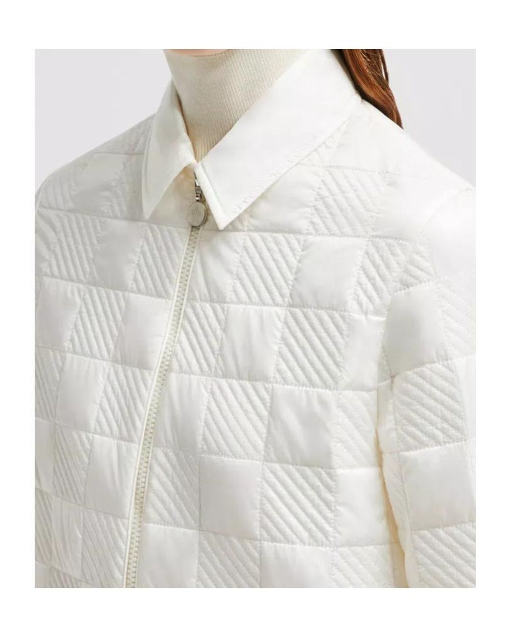 Moncler White Zip-Up Padded Jacket