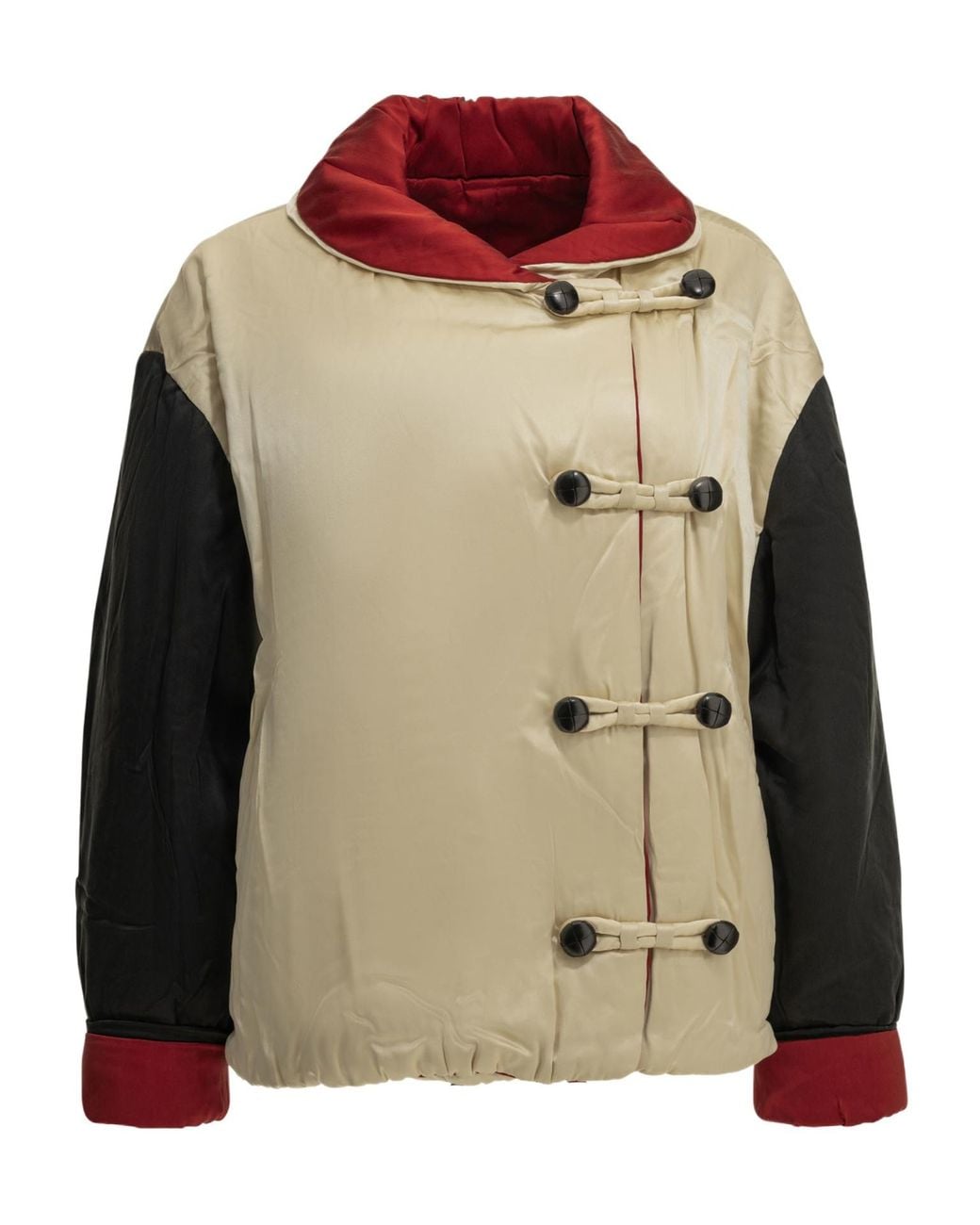 Isabel Marant Green Bleza Satin Puffer Jacket
