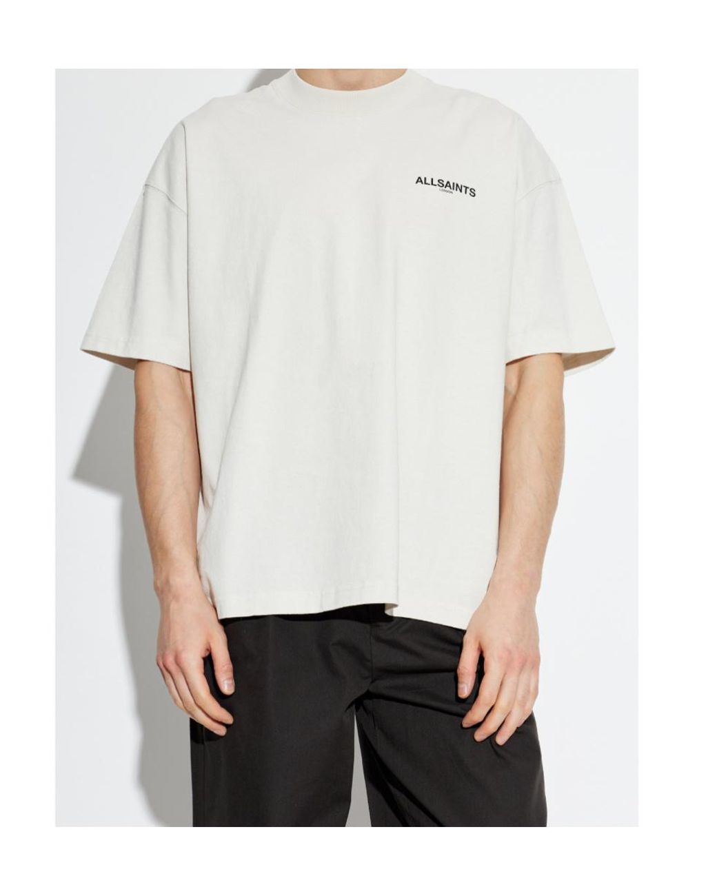 AllSaints White Hallis Graphic T-Shirt for men