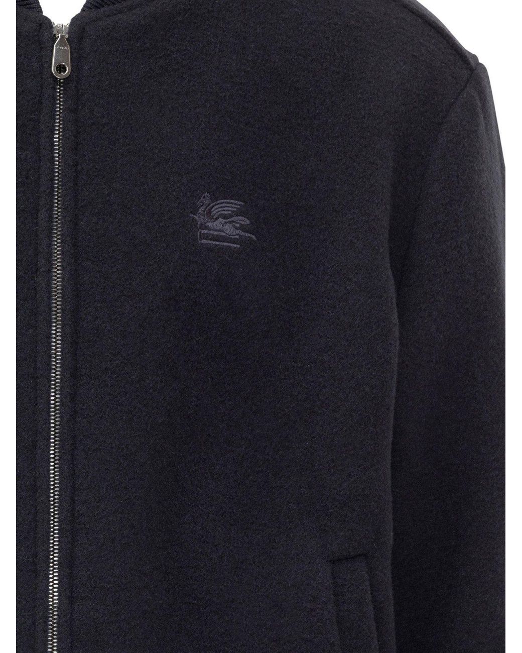 Etro Blue Zipped Bomber Jacket for men