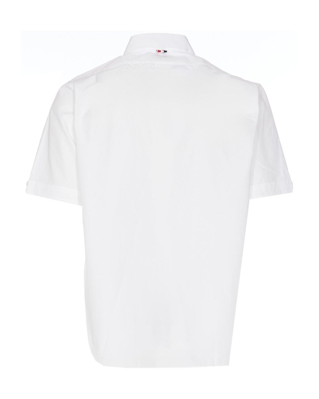 Thom Browne White Poplin Round Hem Shirt for men