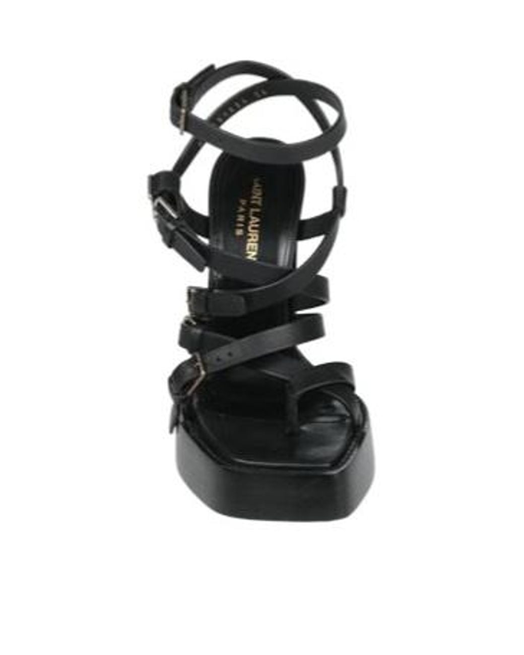 Saint Laurent Black Simple Leather Sandals