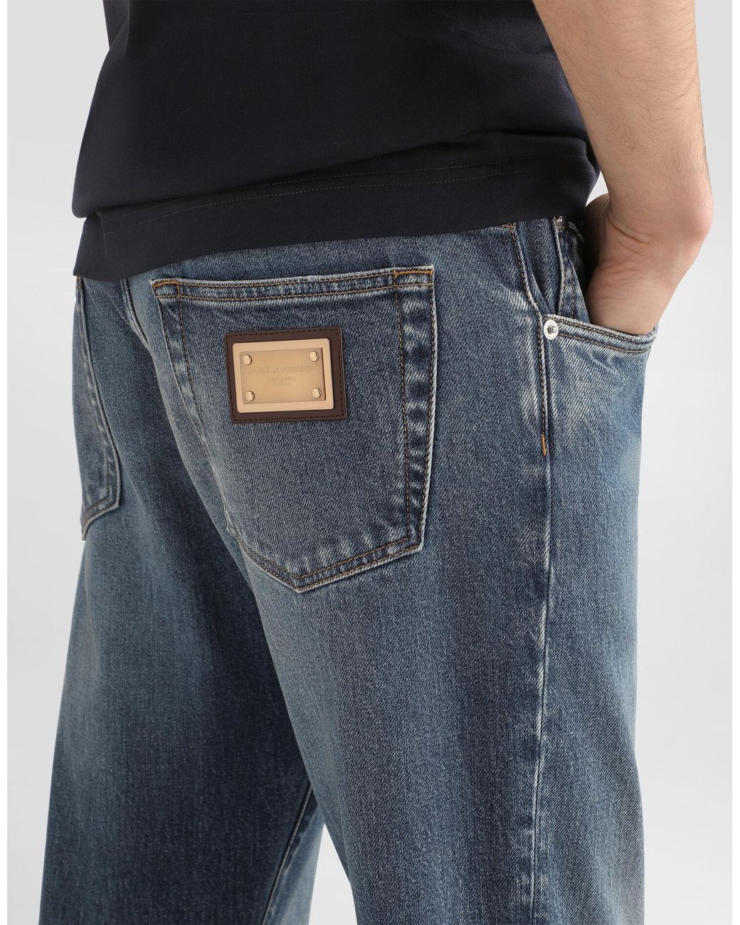 Dolce & Gabbana Blue Slim-Fit Distressed Jeans for men