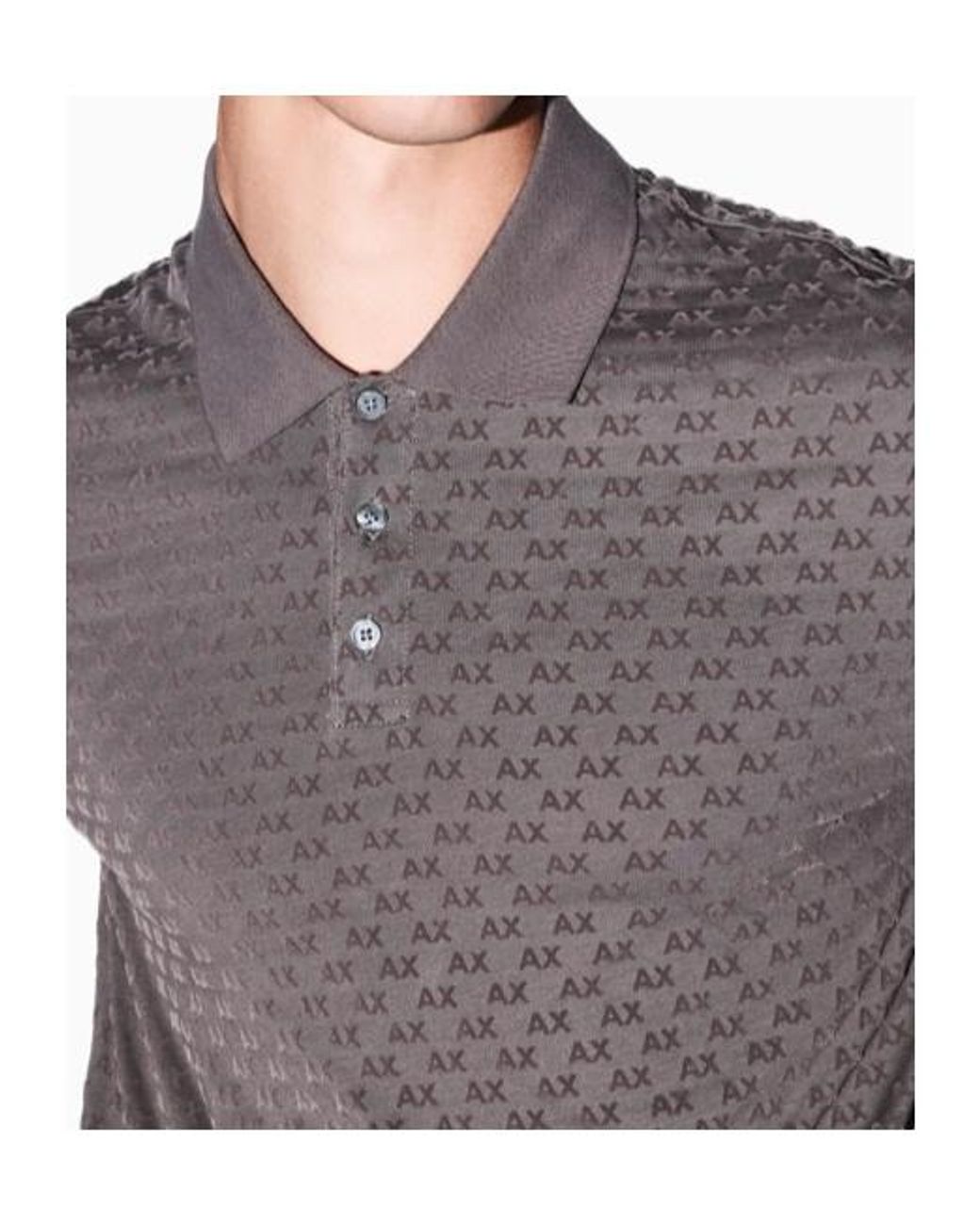 ARMANI EXCHANGE Gray Regular Fit Polo Shirt for men