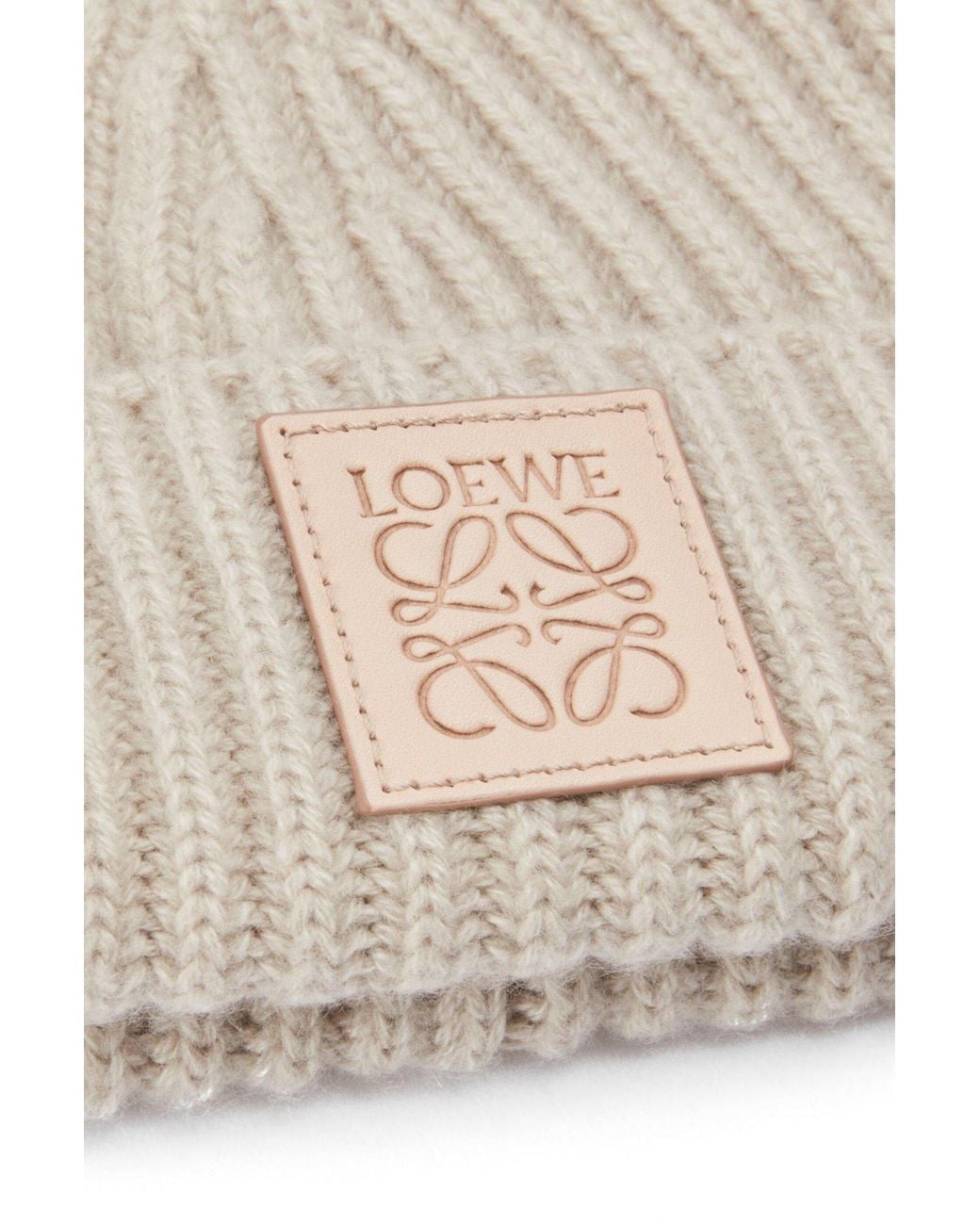 Loewe Natural Logo Patch Knitted Beanie