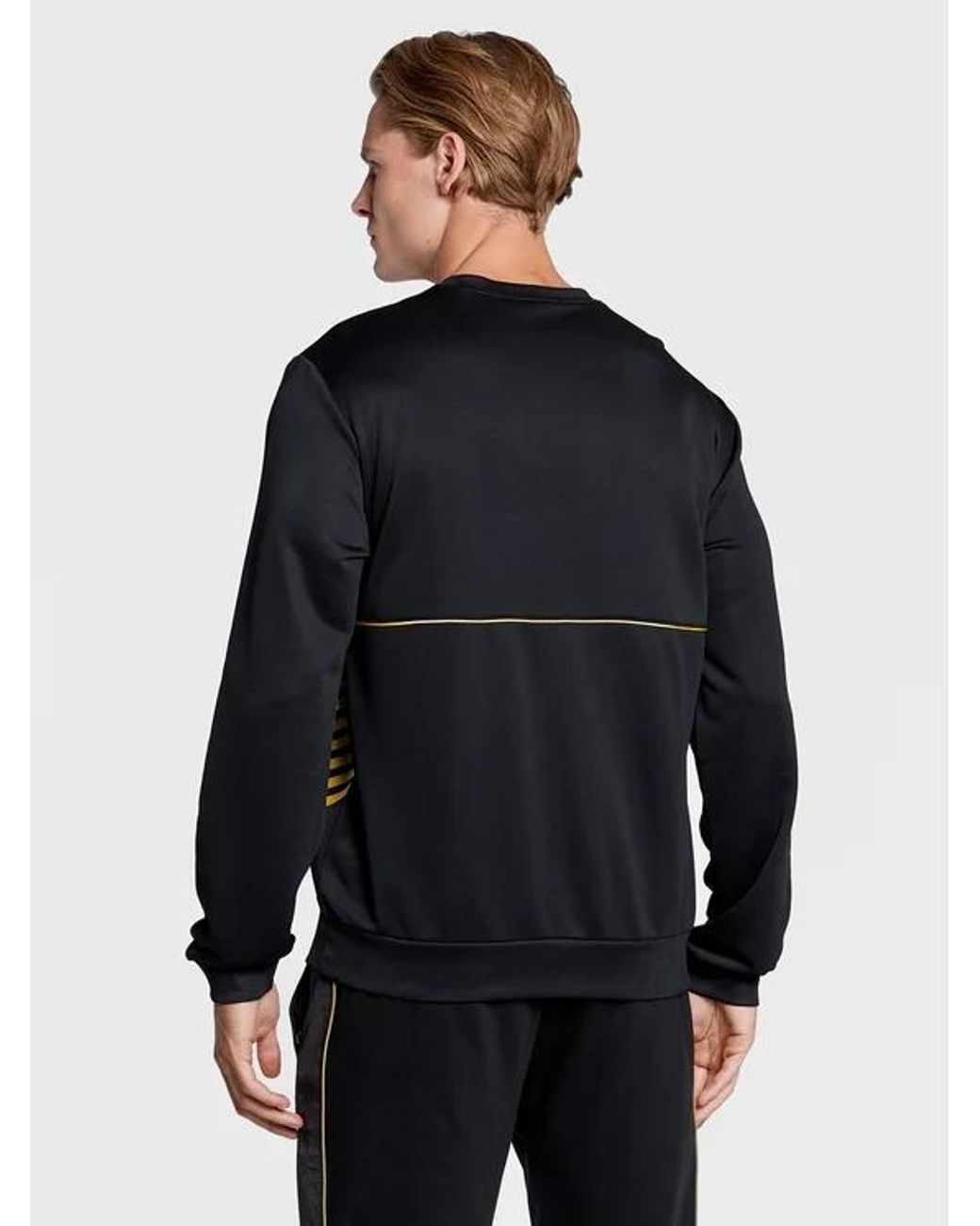 EA7 Blue Crew-Neck Logo Sweatshirt for men