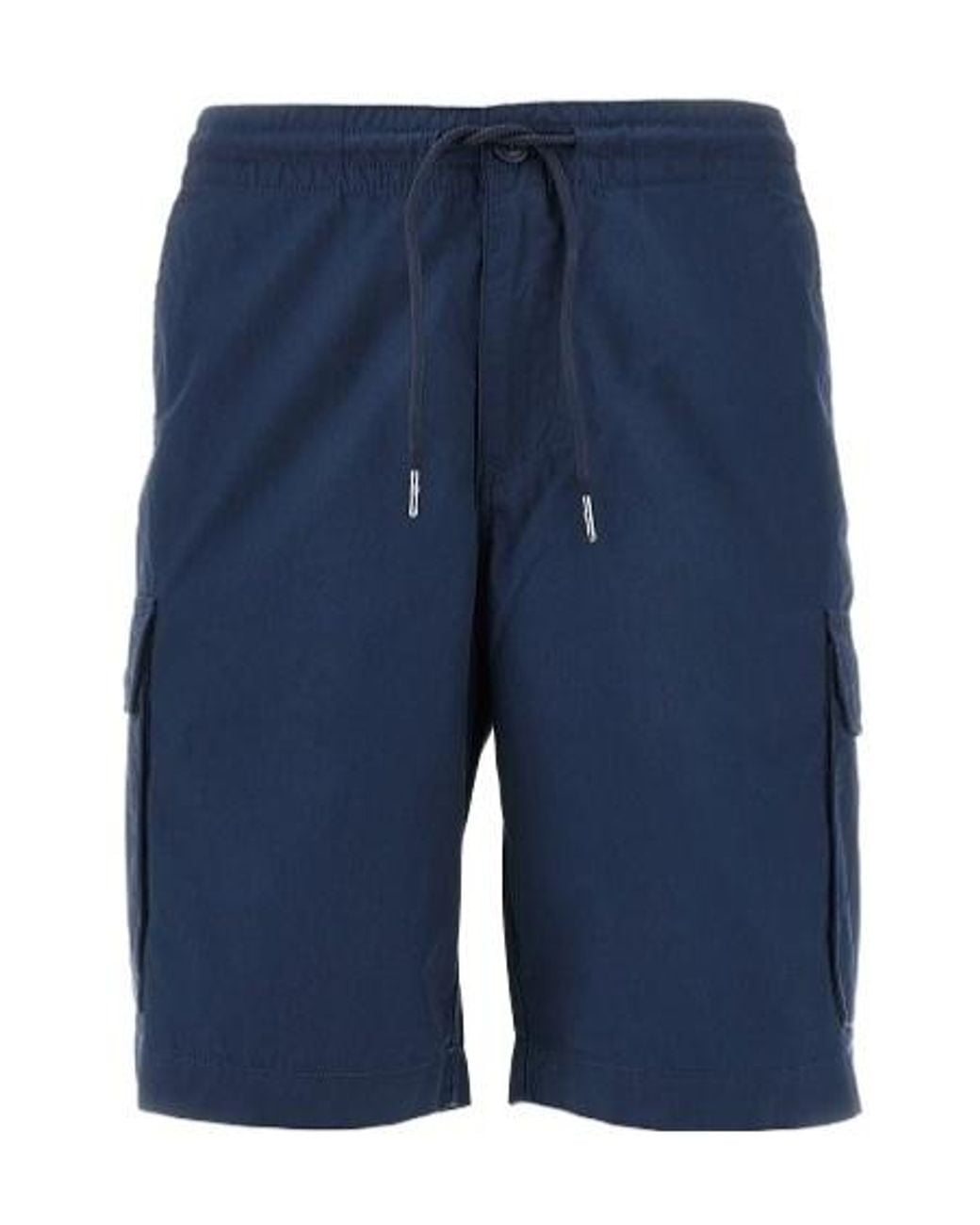 Emporio Armani Blue Button Detailed Drawstring Shorts for men