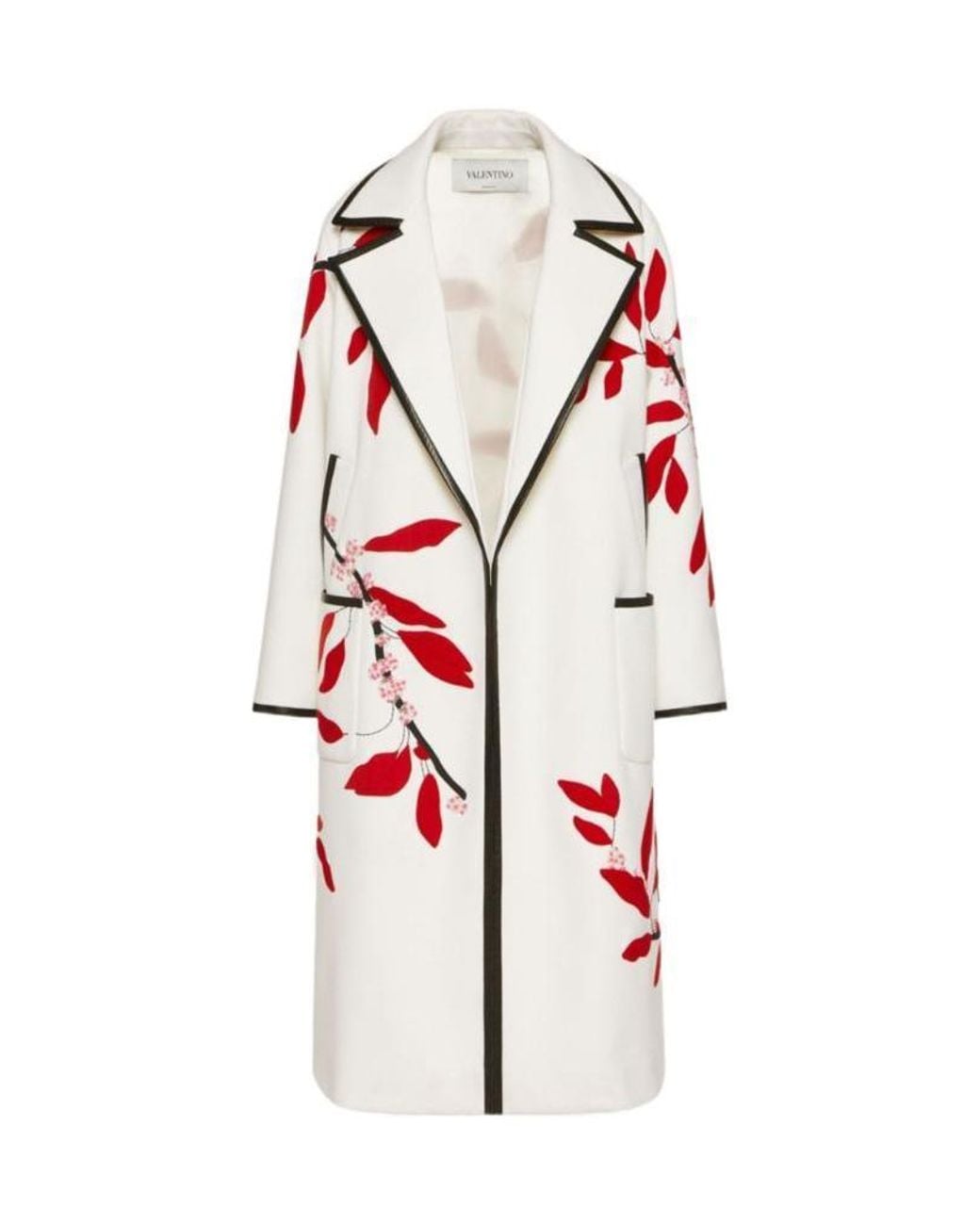 Valentino Red Floral Print Coat
