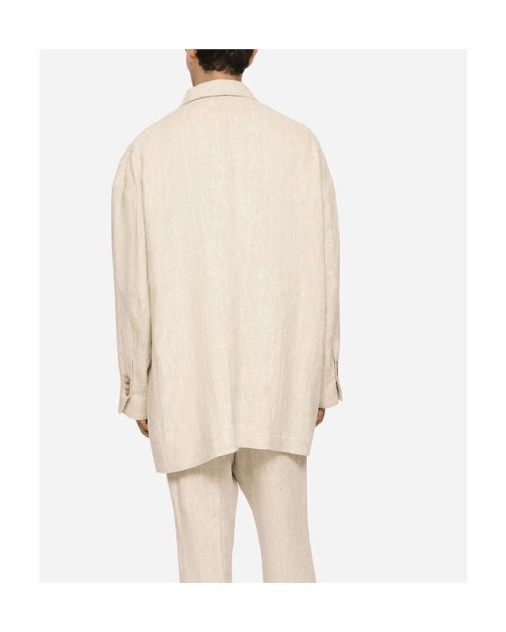 Dolce & Gabbana White Oversize Single-Breasted Jacket for men