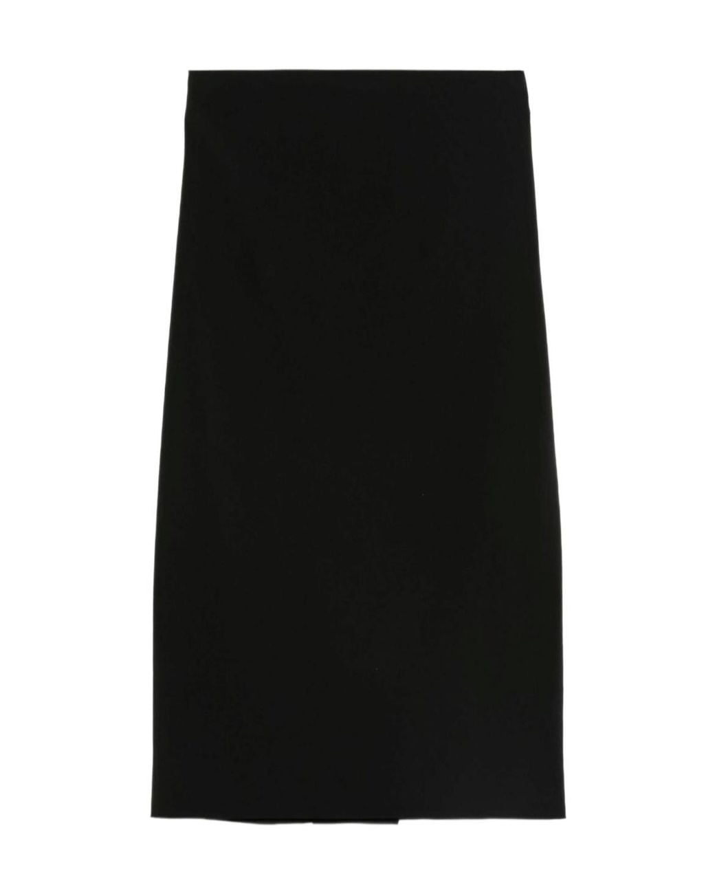Alberta Ferretti Black Pencil Wool-Blend Skirt
