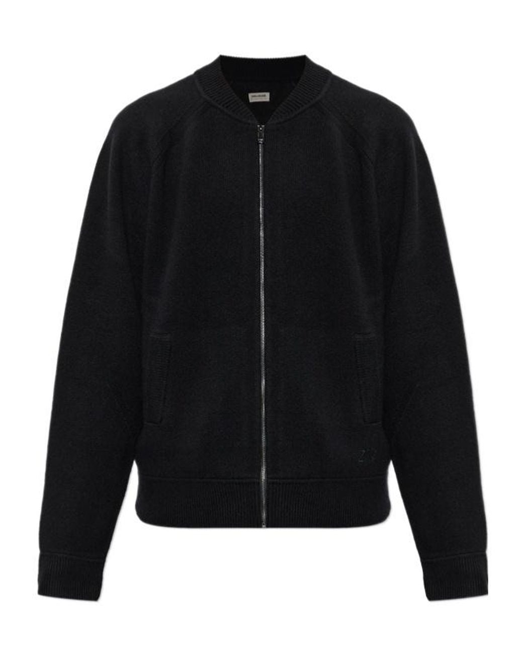 Zadig & Voltaire Black Gweno Zip-Up Cardigan for men