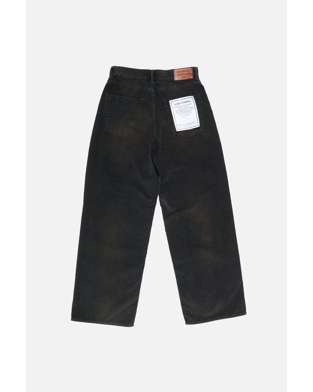 Acne Black Logo Patch Wide-Leg Jeans for men