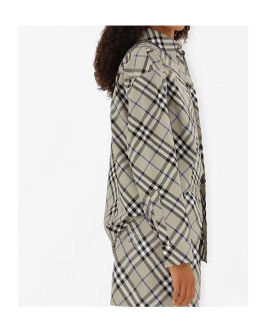 Burberry Gray Checked Long Sleeved Shirt