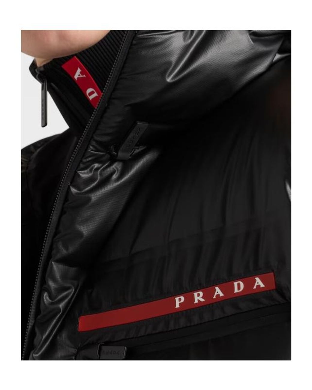 Prada Black Medium-Weight Technical Fabric Down Jacket for men