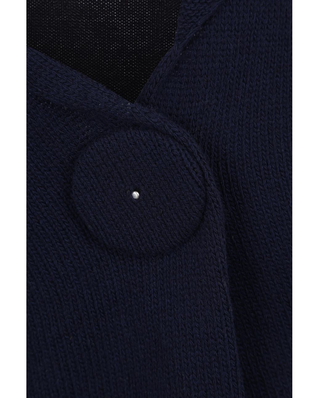 Prada Blue Buttoned V-Neck Jumper