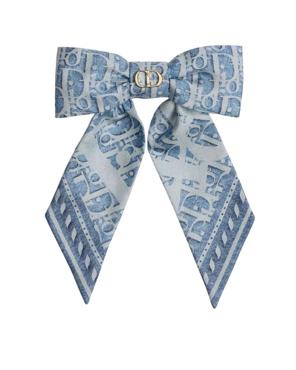 Dior Blue Infini Denim Large Twist Bow