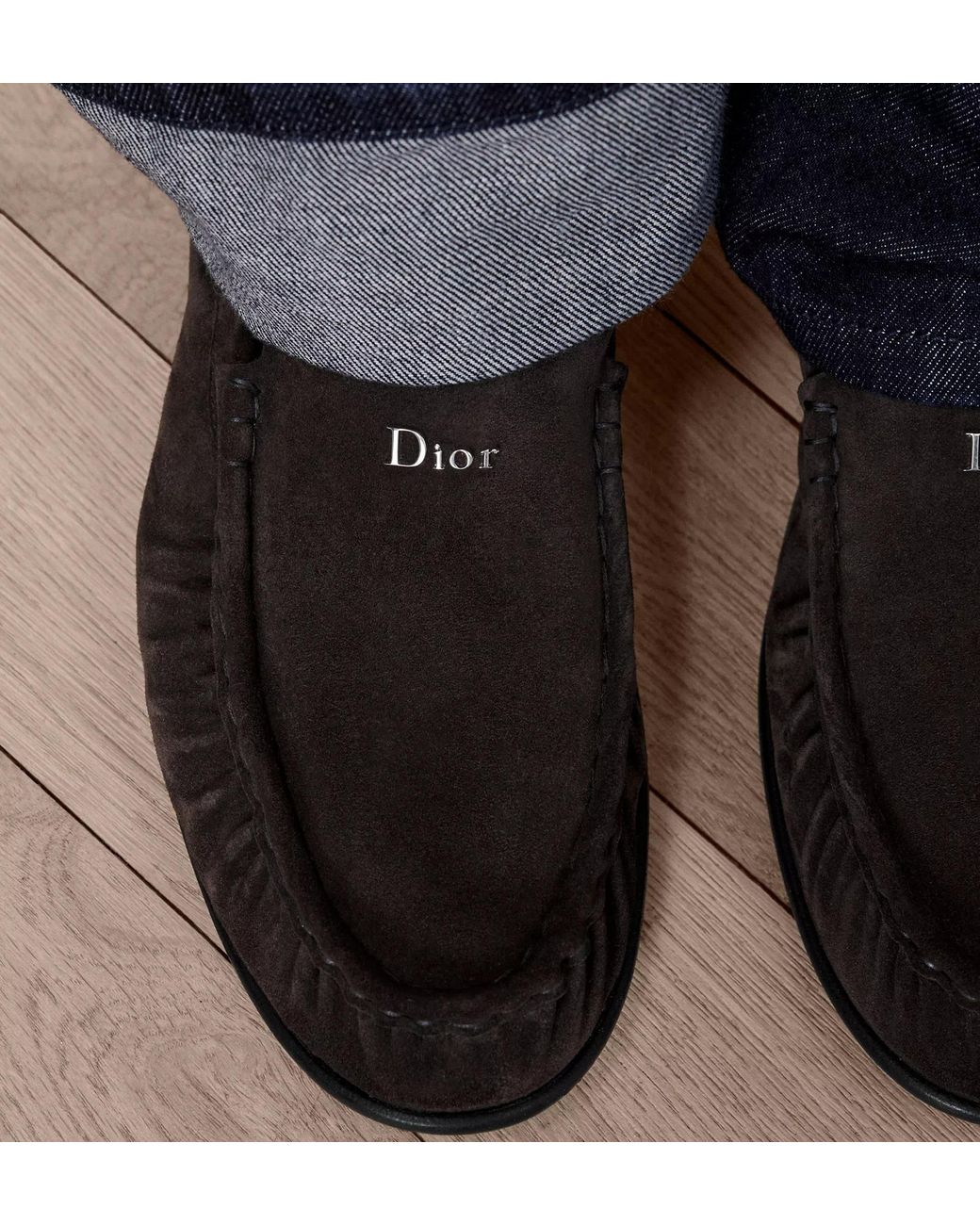 Dior Black Homme Ruched Moc Toe Loafers for men